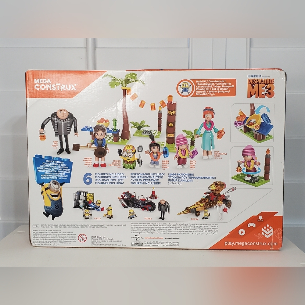 New Mega Construx Despicable Me 3 Family Luau Party 123 Piece Set, FHY38 - Picture 3 of 12